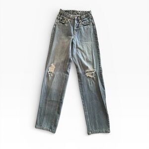 Wild Fable Women's high rise 
Straight Leg Distressed Jeans - Light Blue size 00